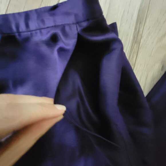 Eileen Fisher Womens Silk Wool Blend Pants M Purple Workwear Lightweight - Picture 6 of 16